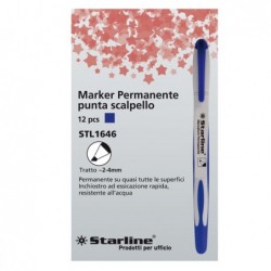 Marcatore permanente Starline punta a scalpello da 2,004,00mm blu Starline