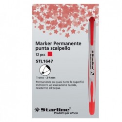 Marcatore permanente Starline punta a scalpello da 2,004,00mm rosso Starline