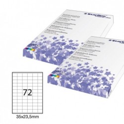 Etichette adesive in carta permanenti 35 x 23,5 mm 72 et/fg 100 fogli bianco Starline