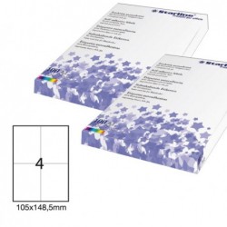 Etichette adesive in carta permanenti 105 x 148,5 mm 4 et/fg 100 fogli bianco Starline