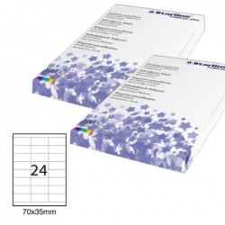 Etichette adesive in carta permanenti 70 x 35 mm 24 et/fg 100 fogli bianco Starline