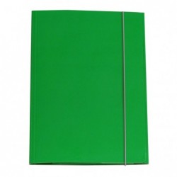 Cartellina con elastico cartone plastificato 3 lembi 25x34 cm verde Queen Starline