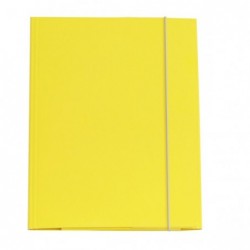 Cartellina con elastico cartone plastificato 3 lembi 25x34 cm giallo Queen Starline