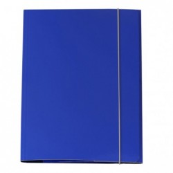 Cartellina con elastico cartone plastificato 3 lembi 25x34 cm blu Queen Starline