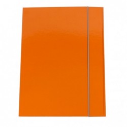 Cartellina con elastico cartone plastificato 3 lembi 25x34 cm arancio Queen Starline