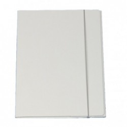 Cartellina con elastico cartone plastificato 3 lembi 25x34 cm bianco Queen Starline