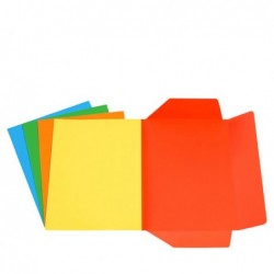 Cartellina 3 lembi 200 gr 25 x 34,5 cm cartoncino bristol 5 colori assortiti Starline conf. 25 pezzi