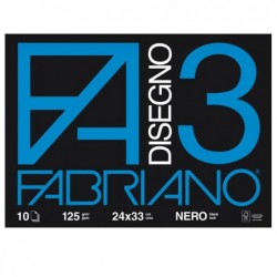 Album F3 24x33cm 10 fogli neri 125gr Fabriano