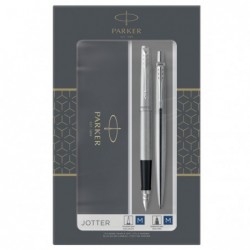 Gift Set DUO - Jotter stainless steel CT sfera + stilografica - punta media - Parker