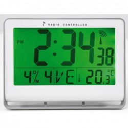 Orologio digitale LCD 20 x 15 x 3 cm bianco Alba