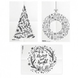 Stencil foglio A2 'NATALE' Securit set 3 pezzi