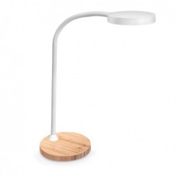 Lampada Flex Desk a led con base in legno bianco Cep