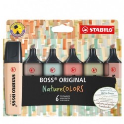 Evidenziatori Stabilo Boss NatureColors tratto 2 + 5 mm colori assortiti Stabilo astuccio 6 pezzi