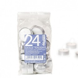 Candele Tealights bianco Lumen sacchetto da 24 pezzi