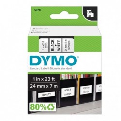 Nastro D1 537130 24 mm x 7 mt nero/bianco Dymo